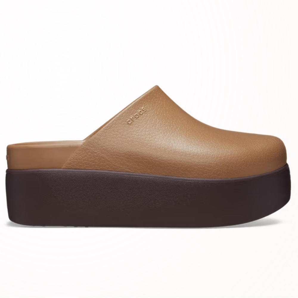 CROCS Women's Tan and Brown Platform Clogs